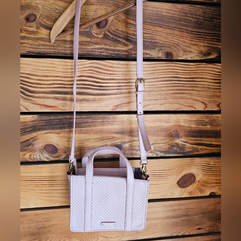 Fossil Light Pink Perforated Crossbody Bag